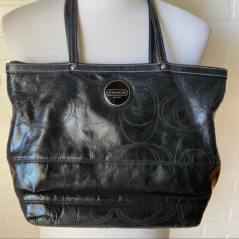 Coach leather C stitch monagram bag